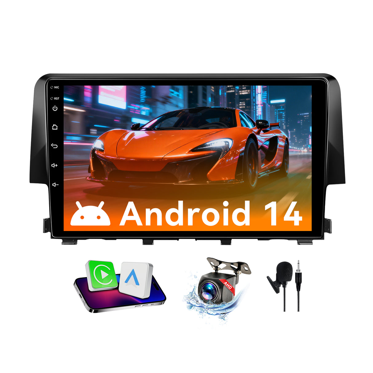 Android 13 Car Stereo Radio Compatible with Honda Civic 2016-2020, 9 Inch Touchscreen Head Unit,Bluetooth |Wifi |FM |Wireless Carplay Android Auto |GPS |Mirrorlink |Backup Camera
