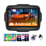Android 13 Car Stereo Radio Compatible with Jeep Renegade 2015 2016 2017 2018 2019 2020,9 Inch Touchscreen Car Radio Support Bluetooth,Wireless CarPlay Android Auto/FM/GPS/Mirrorlink/Backup Camera