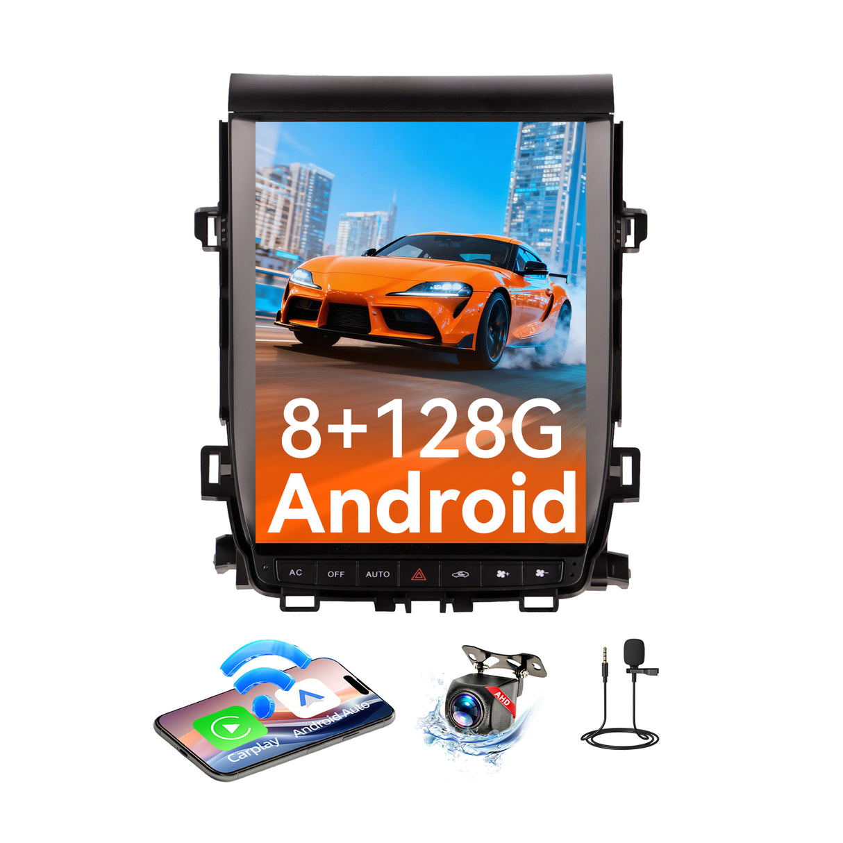 Android 14 Car Stereo Radio Head Unit Compatible with Toyota-Alphard A20 2008-2012 Carplay&Android Auto T-Style Touch Screen with GPS | DSP | Bluetooth | Optical | FM | 4G | WiFi 8+128G 12.1