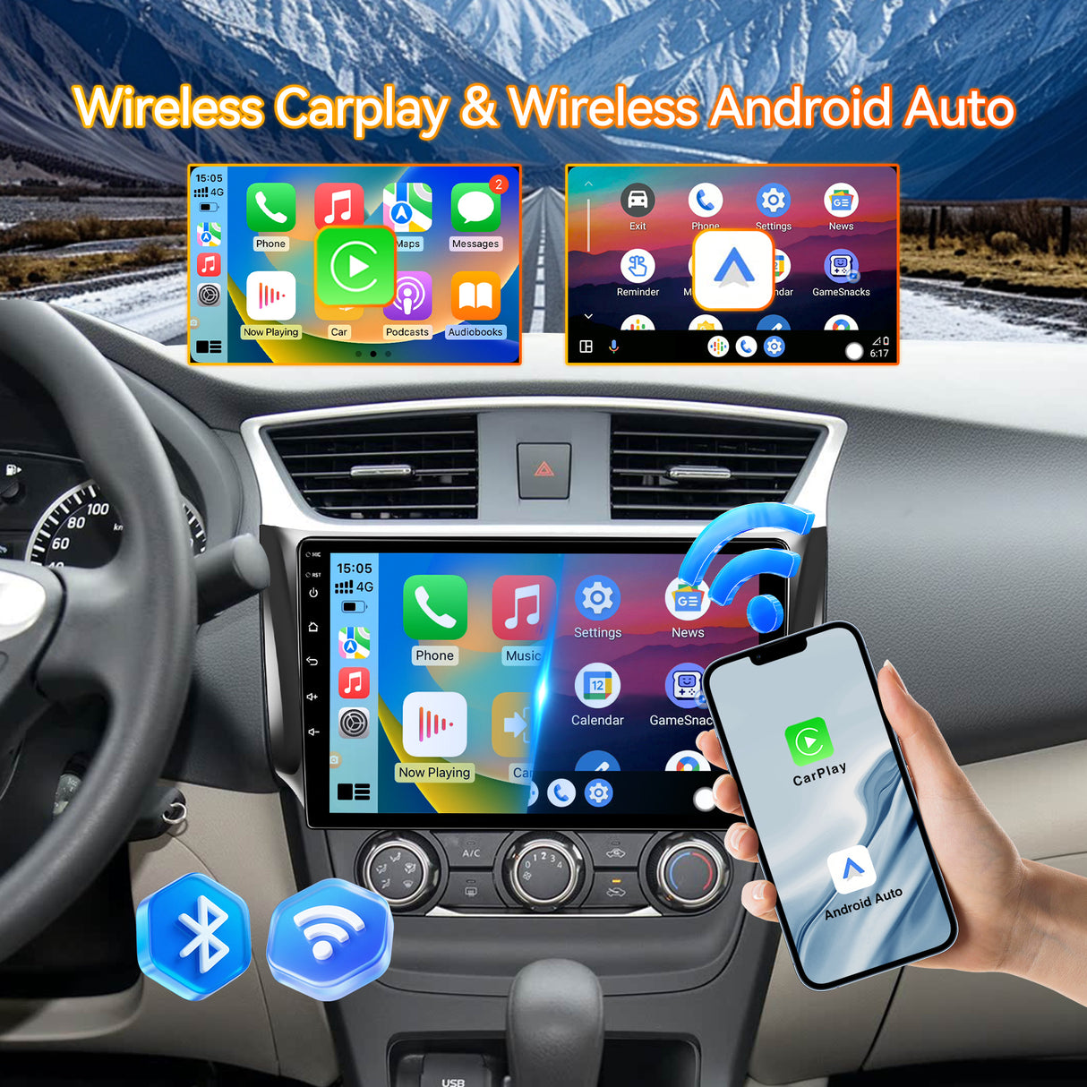 Android 13 Car Radio Stereo for Nissan Sentra 2012-2017, 10 Inch Touchscreen Head Unit,Bluetooth | Wifi | FM | Wireless Carplay Android Auto | GPS | Mirrorlink | Backup Camera