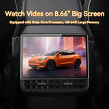 8.66 Inch Rear Display Screen Compatible with Tesla Model 3 19-23&Y19-24, Android 13 Supports HD Movie Watching,4+64G,8-core, Supports seat Adjustment and Rear air Conditioning