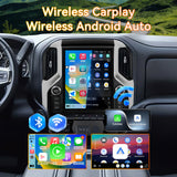 Android 13 Car Radio Compatible with Chevy Silverado 2019-2023 4+64G T-Style Car Stereo Head Unit with Wireless Carplay | Android Auto | GPS Navigation | Bluetooth | FM | AM | SWC 12.1Inch