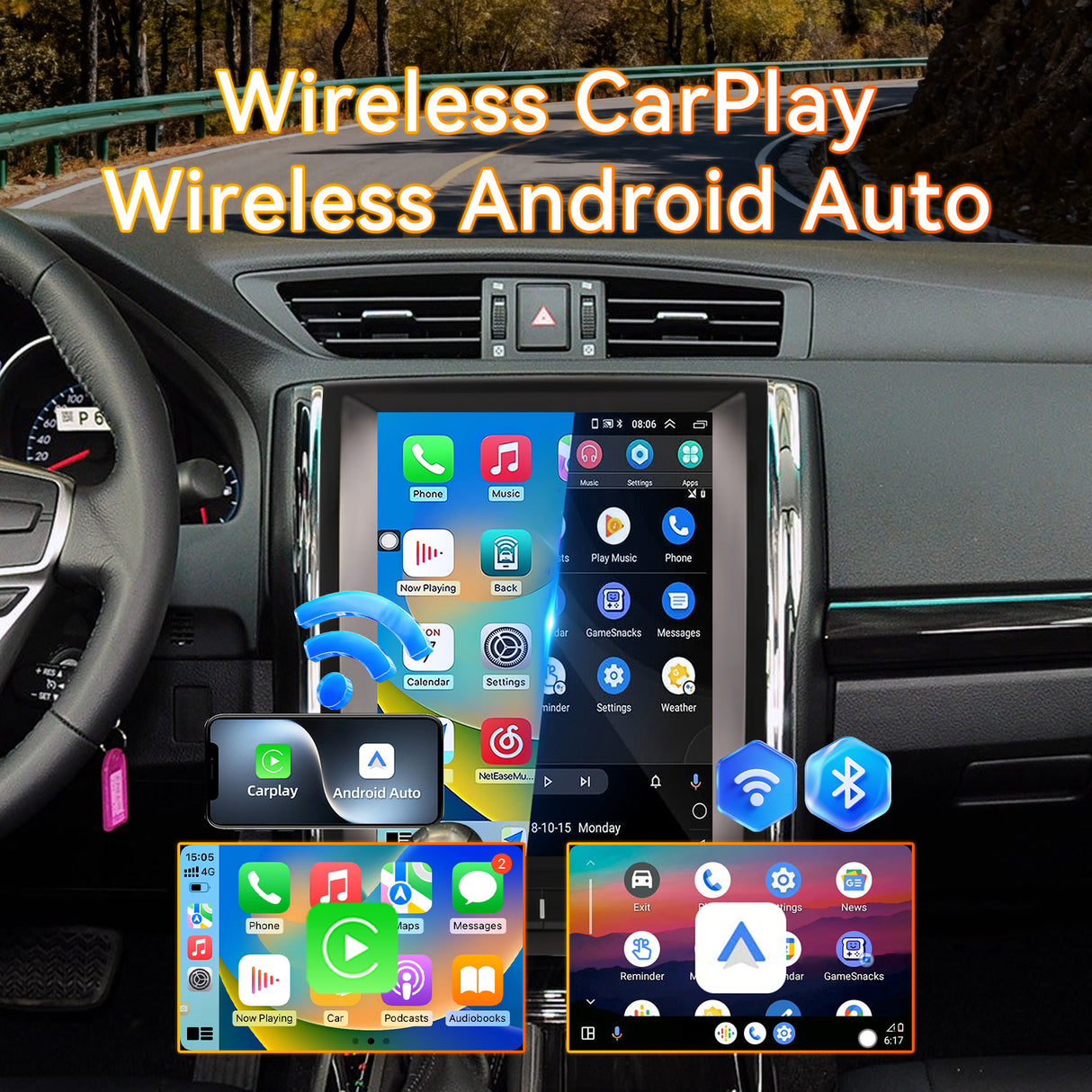 Android 14 Car Stereo Radio Head Unit Compatible with Toyota Reiz 2010-2013 Carplay&Android Auto T-Style Touch Screen with GPS | DSP | Bluetooth | Optical | FM | 4G | WiFi 8+128G 12.1