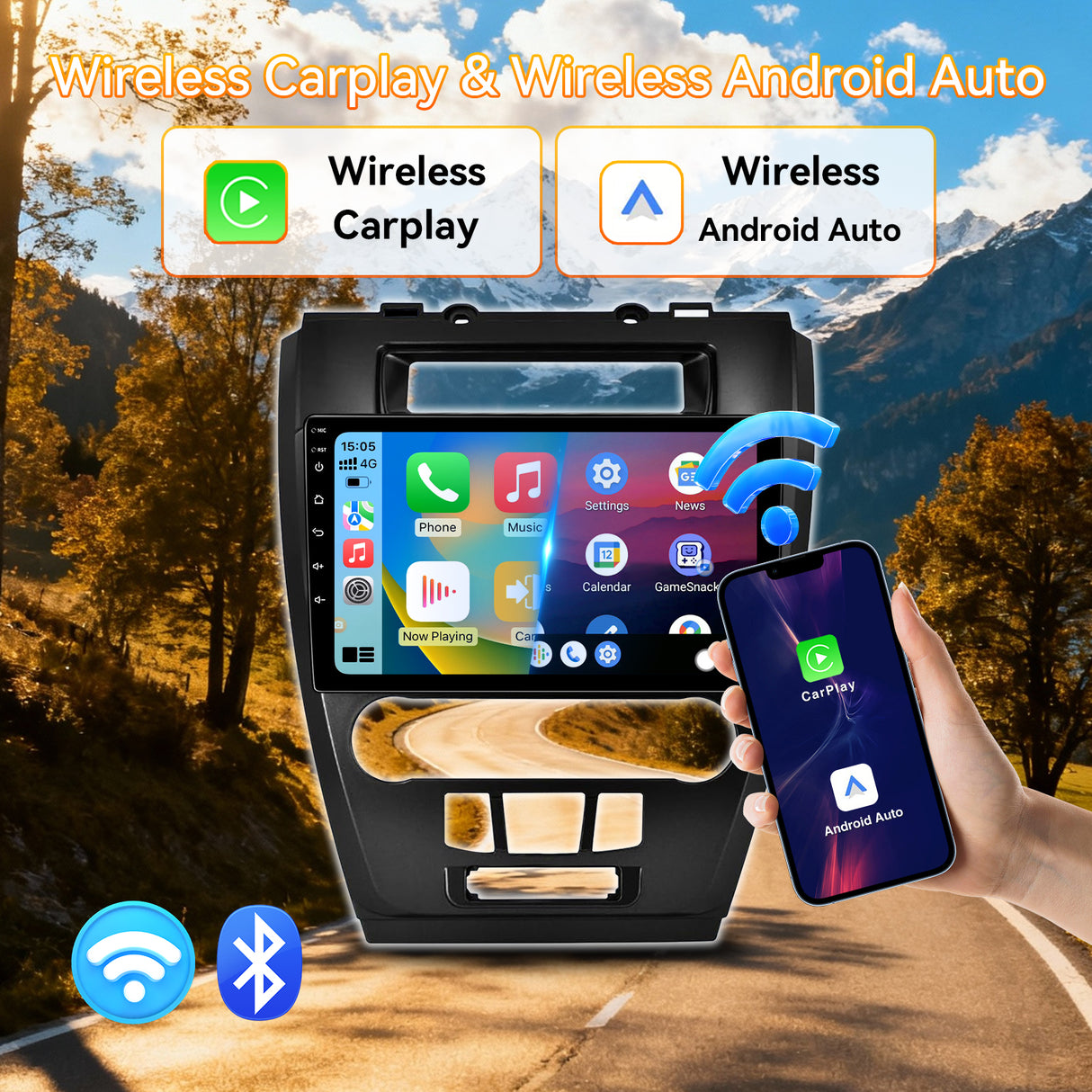 Android 13 Car Stereo Radio Compatible with Ford Fusion 2009 2010 2011 2012, 10.1 Inch Touch Screen Support Bluetooth/Wireless CarPlay Andriod Auto/GPS/WiFi/Mirror Link/Backup Camera