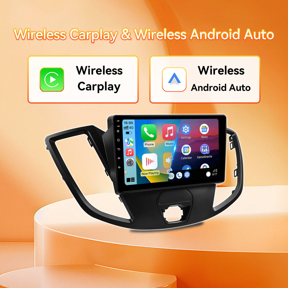 Android 13 Car Stereo Radio Compatible with Ford Transit 2013 2014 2015 2016 2017 2018 2019, Head Unit, 9" Touchscreen Support Bluetooth/Wireless CarPlay Andriod Auto/GPS/WiFi/Mirror Link/Backup Camera