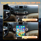 Android 14 Car Stereo Radio Head Unit Compatible with Toyota Highlander 2009-2013 Carplay&Android Auto T-Style Touch Screen with GPS DSP Bluetooth Optical FM 4G WiFi 8+128G 12.1"