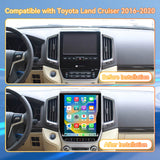 Android 14 Car Stereo Radio Head Unit Compatible with Toyota Land Cruiser 2016-Carpl2020 ay&Android Auto T-Style Touch Screen with GPS | DSP | Bluetooth  | Optical  | FM | 4G | WiFi 8+128G 12.1