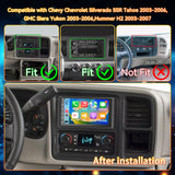 Android 14,8 Core Car Stereo Radio Compatible with Chevy Chevrolet Silverado SSR Tahoe 2003-2006,GMC Siera Yukon 2003-2006,Hummer H2 2003-2007,7 Inch Touchscreen Support Wireless Carplay Android Auto