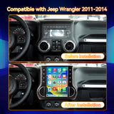 Android 14 Car Stereo Radio Head Unit Compatible with Jeep Wrangler 2011-2014 Carplay&Android Auto T-Style Touch Screen with GPS DSP Bluetooth Optical FM 4G WiFi 8+128G 12.1 inch