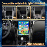 Android 15 Car Stereo Radio Compatible with Infiniti Q50 2015 2016 2017 2018 2019 12.1" Touch Screen Wireless CarPlay & Android Auto DSP 4G LTE 5G WiFi BT GPS Navigation Bluetooth 8core 8+128G