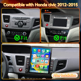 Android 15 Car Stereo Radio Compatible with Honda Civic 2012 2013 2014 2015 with Wireless CarPlay Android Auto,9.7' Touchscreen Support Bluetooth/GPS/WiFi/Mirror Link/Backup Camera