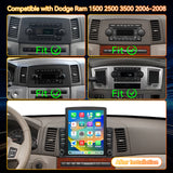 Android 14 Car Stereo Radio Compatible with Dodge Ram 1500 2500 3500 2006 2007 2008 Wireless CarPlay & Android Auto | AHD | Backup Camera | Upgrade 9.7" Touch Screen | GPS | WiFi | SWC | FM | Bluetooth 2+64G