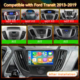 Android 13 Car Stereo Radio Compatible with Ford Transit 2013 2014 2015 2016 2017 2018 2019, Head Unit, 9" Touchscreen Support Bluetooth/Wireless CarPlay Andriod Auto/GPS/WiFi/Mirror Link/Backup Camera