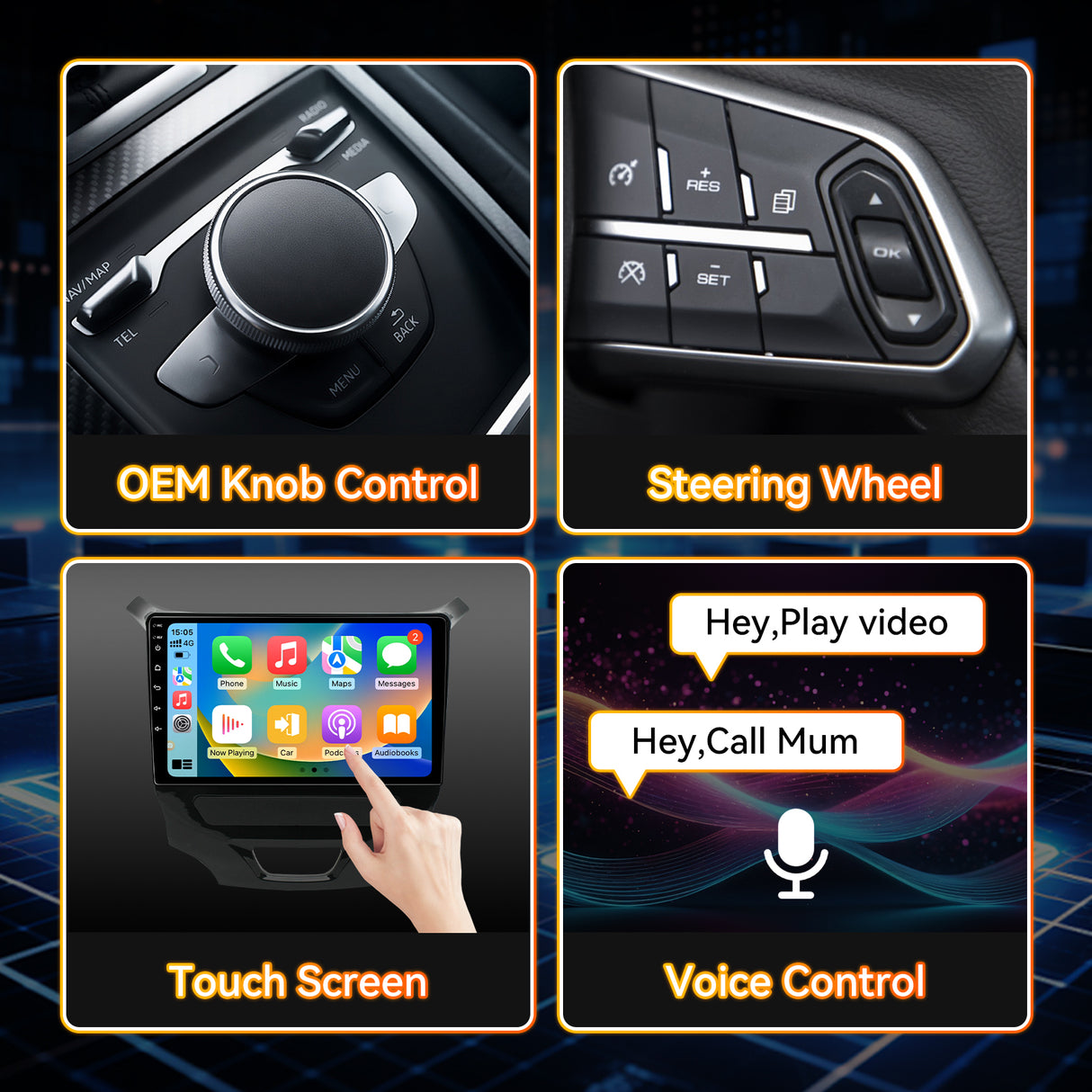 Android 15 Car Stereo Radio Compatible with Chevrolet Chevy Cruze 2016-2020 with Wireless Carplay Andriod Auto, 4GB+64GB, 9 Inch Touchscreen Support Bluetooth, FM/GPS/Mirror Link/SWC/Backup Camera