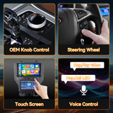 Dual Screen Android 13 Car Radio for Ford Mustang 2015-2021 – 9" + 7" Climate Display Head Unit with Wireless CarPlay & Android Auto, 4+64G, GPS, AHD Camera