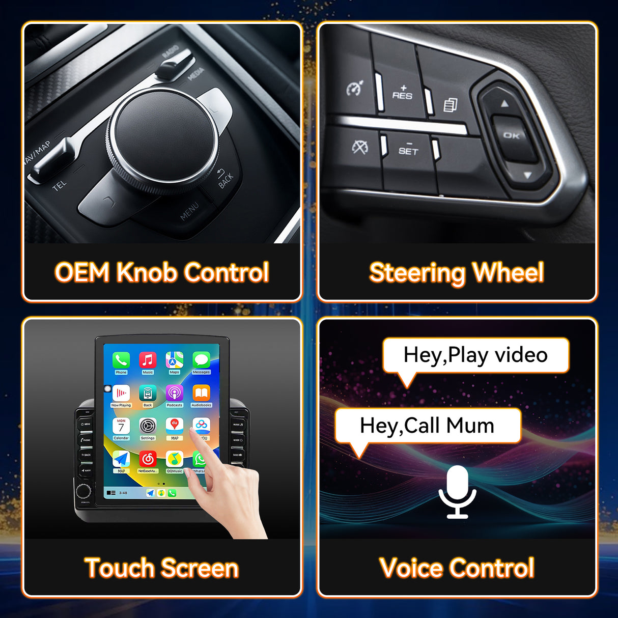 Android 15 Car Radio Stereo Compatible with Jeep Wrangler JL 2018-2021Gladiator JT 2020 2021, 4+64G, 9.7" Touchscreen, Wireless Carplay Android Auto/Bluetooth/FM/GPS/WiFi/Mirror Link/SWC/Backup Camera