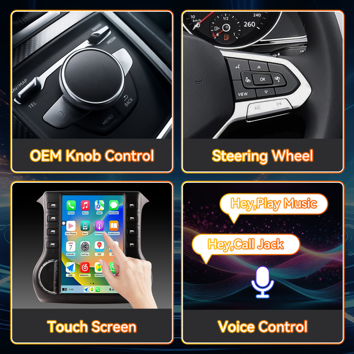 Android 14 Car Stereo Radio Head Unit Compatible with Jeep Wrangler 2011-2014 Carplay&Android Auto T-Style Touch Screen with GPS DSP Bluetooth Optical FM 4G WiFi 8+128G 12.1 inch