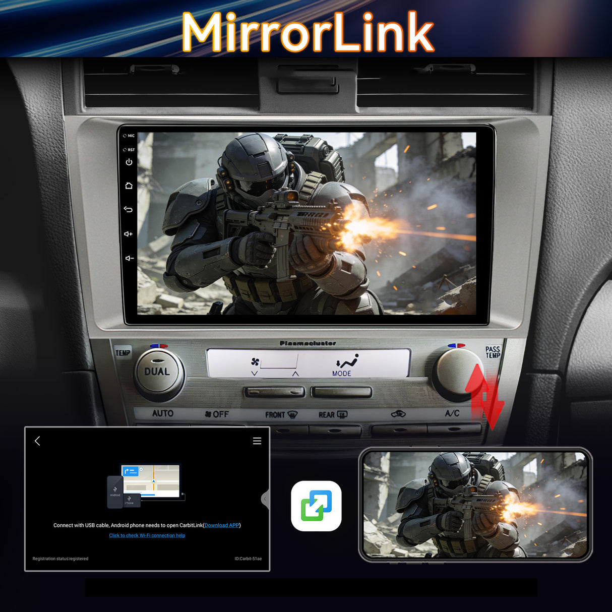 Android 13 Car Stereo Radio Compatible with Toyota Camry 2008-2011,9 Inch Touchscreen Head Unit,Bluetooth |Wifi |FM |Wireless Carplay Android Auto |GPS |Mirrorlink |Backup Camera