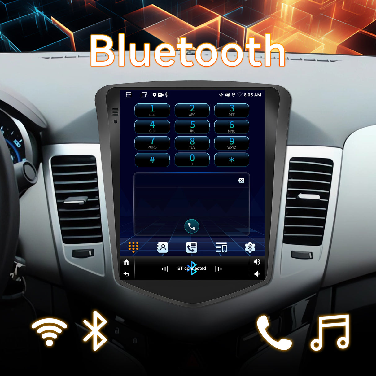 Android 13 Car Stereo Radio Compatible with Chevy Cruze 2009 2010 2011 2012 2013 2014 2015,9 Inch Head Unit, WiFi/Bluetooth/Wireless CarPlay Andriod Auto/FM/GPS/SWC/Mirror Link/Backup Camera
