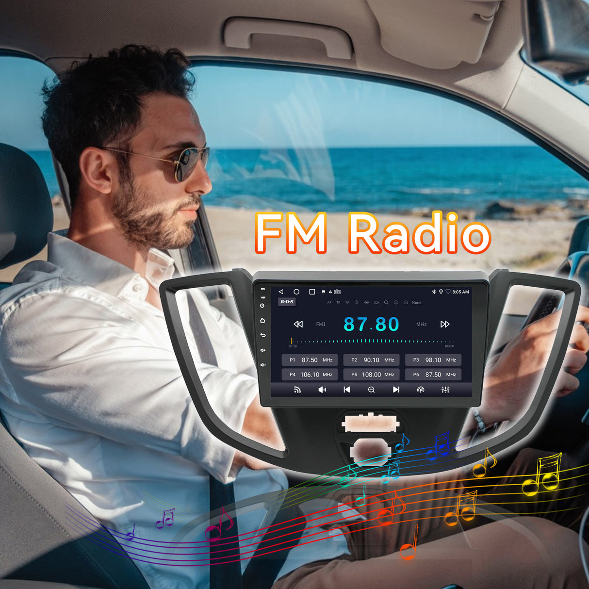 Android 13 Car Stereo Radio Compatible with Ford Transit 2013 2014 2015 2016 2017 2018 2019, Head Unit, 9" Touchscreen Support Bluetooth/Wireless CarPlay Andriod Auto/GPS/WiFi/Mirror Link/Backup Camera