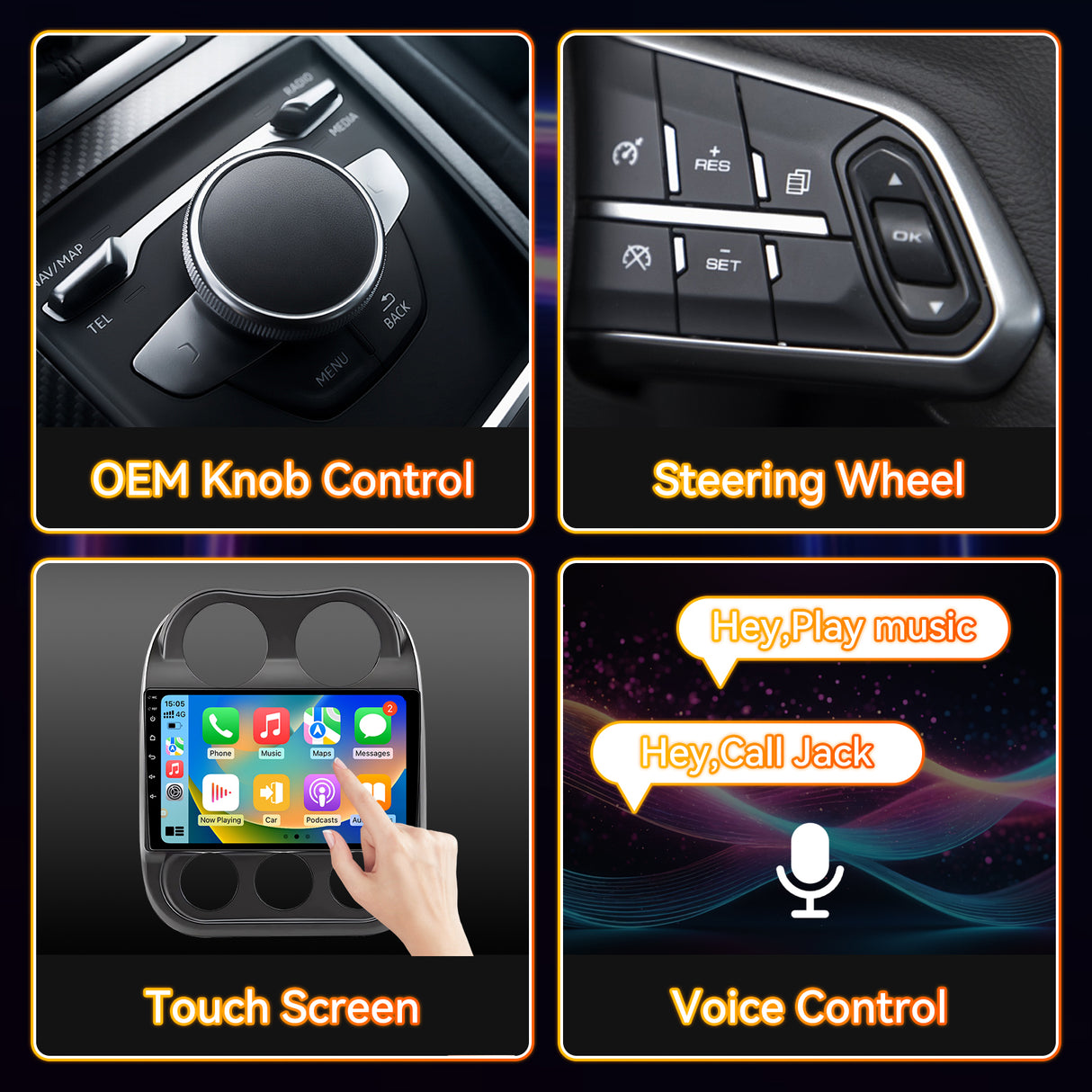 Android 13 Car Stereo Radio Compatible with Jeep Compass 2009-2016, 10 Inch Touchscreen Head Unit,Bluetooth |Wifi |FM |Wireless Carplay Android Auto |GPS |Mirrorlink |Backup Camera