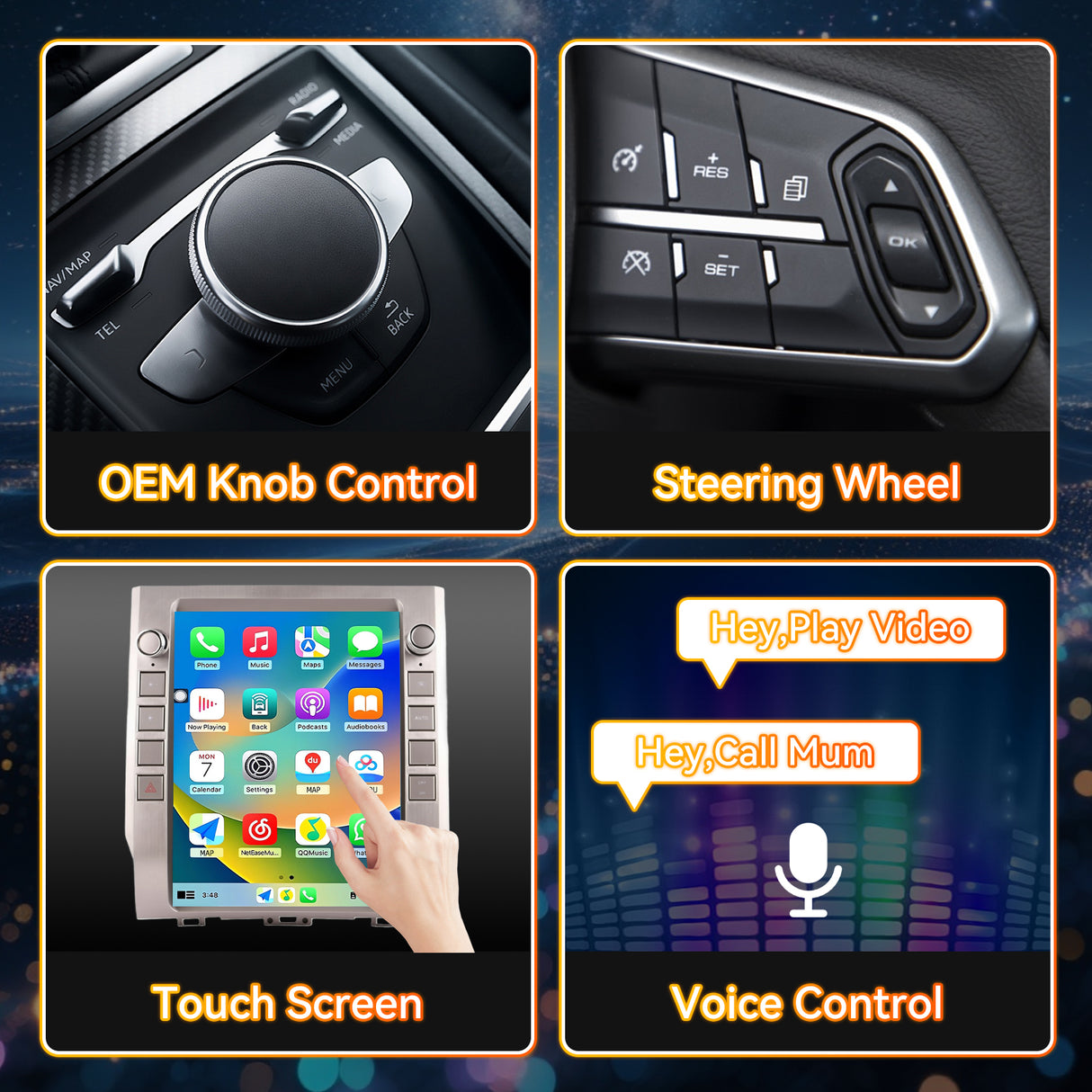 Android 14 Car Stereo Radio Head Unit Compatible with Toyota Tundra 2013-2020 Carplay&Android Auto T-Style Touch Screen with GPS | DSP | Bluetooth | Optical | FM | 4G | WiFi 8+128G 12.1