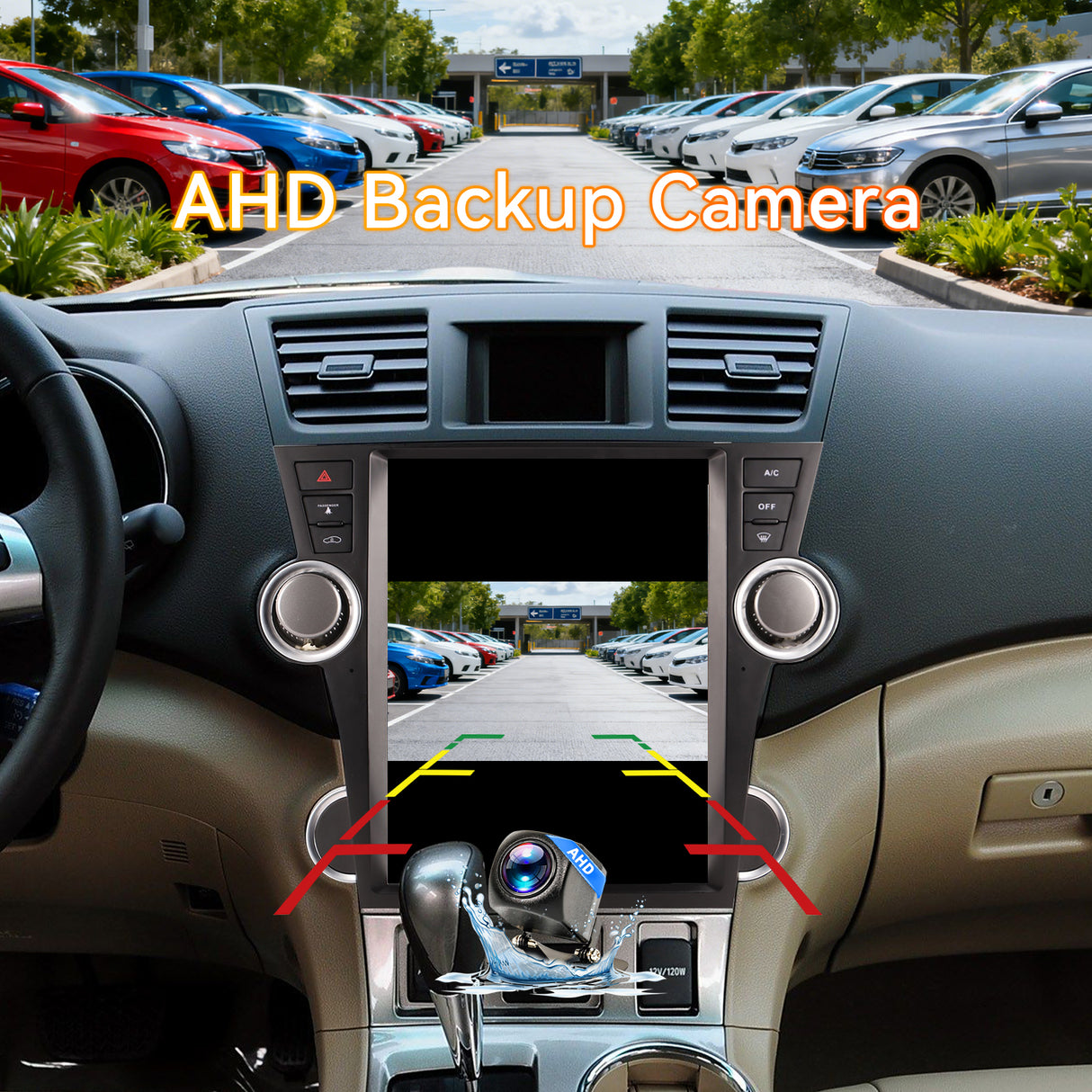 Android 14 Car Stereo Radio Head Unit Compatible with Toyota Highlander 2009-2013 Carplay&Android Auto T-Style Touch Screen with GPS DSP Bluetooth Optical FM 4G WiFi 8+128G 12.1"
