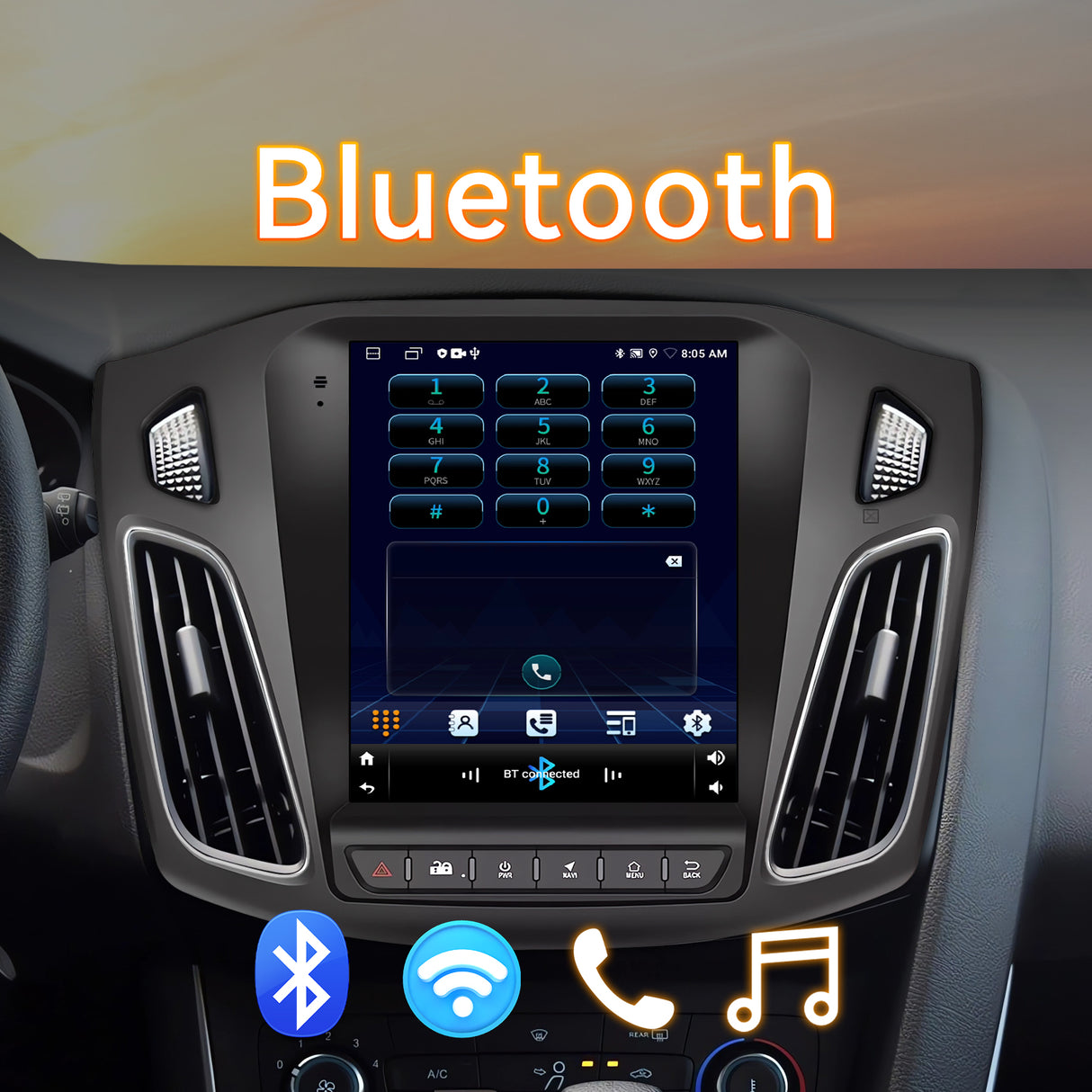 Android 13 Car Stereo Radio Compatible with Ford Focus 2012 2013 2014 2015 2016 2017 2018, 9.7 Inch IPS Touch Screen/Wireless CarPlay Andriod Auto/GPS/WiFi/Bluetooth/Mirror Link/Backup Camera