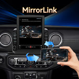 Android 15 Car Radio Stereo Compatible with Jeep Wrangler JL 2018-2021Gladiator JT 2020 2021, 4+64G, 9.7" Touchscreen, Wireless Carplay Android Auto/Bluetooth/FM/GPS/WiFi/Mirror Link/SWC/Backup Camera