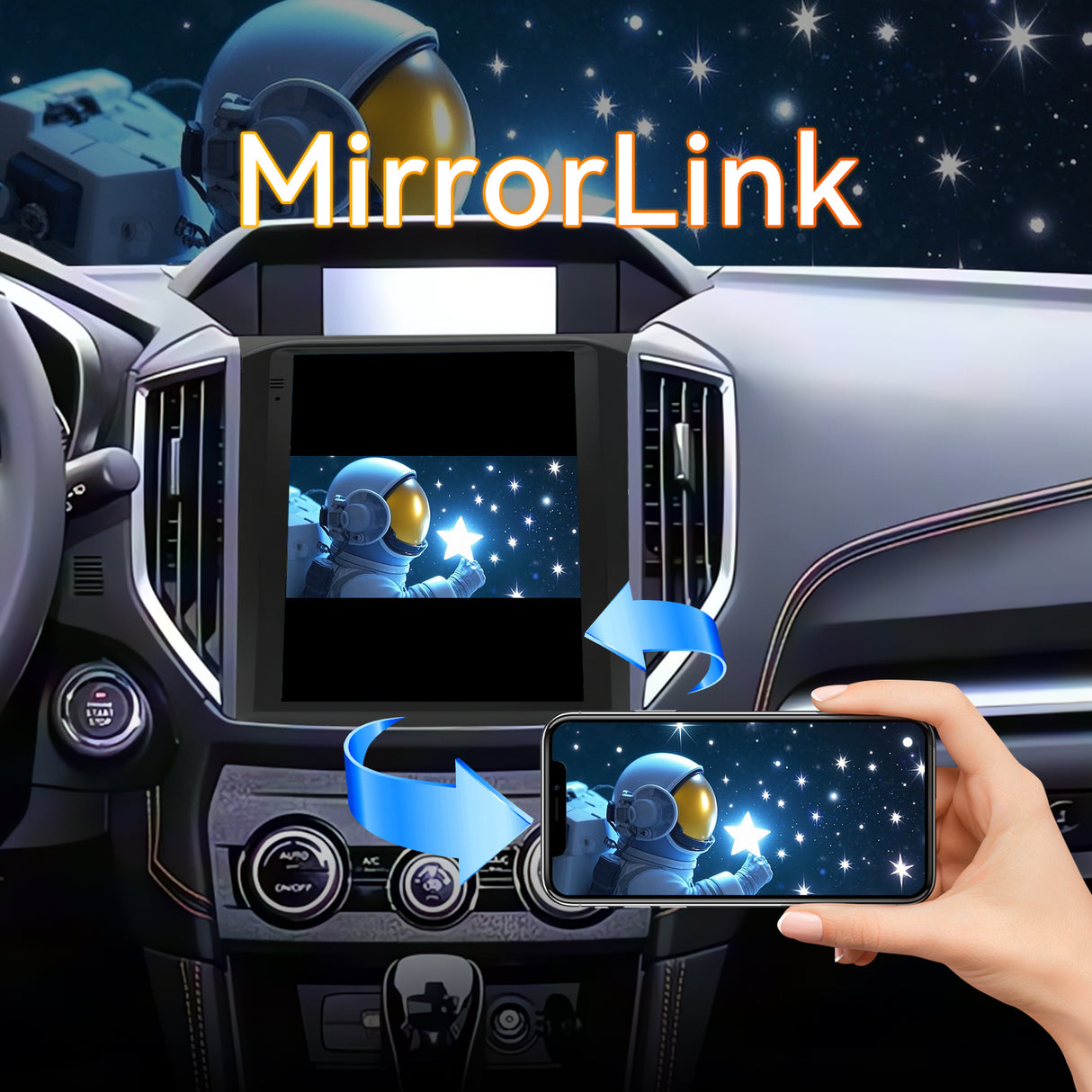 Android 14 Car Stereo Radio Compatible with Subaru XV Crosstrek 2018 2019 2020 2021 Wireless CarPlay & Android Auto AHD Backup Camera Upgrade 9.7" Touch Screen GPS WiFi SWC FM Bluetooth 2+64G