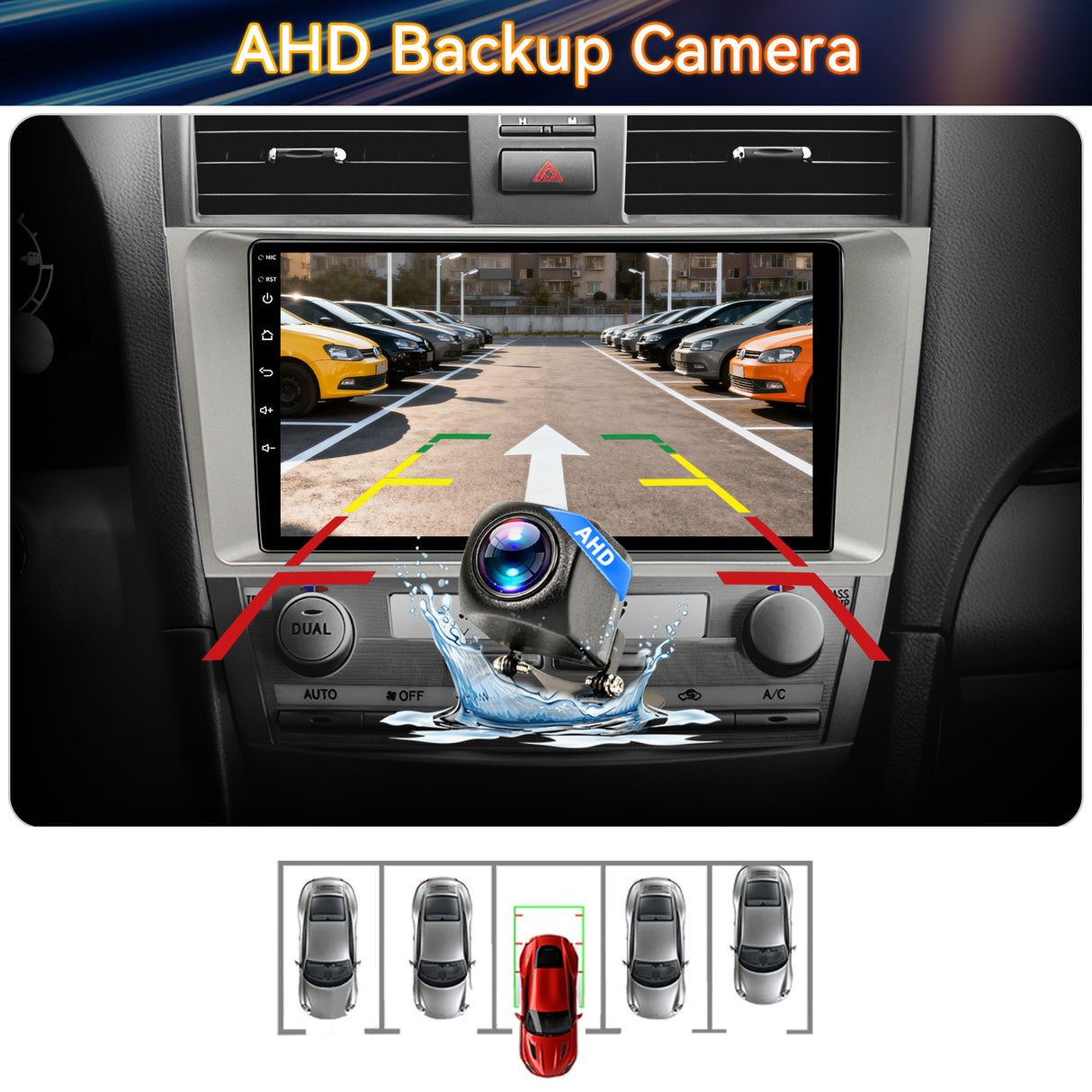 Android 13 Car Stereo Radio Compatible with Toyota Camry 2008-2011,9 Inch Touchscreen Head Unit,Bluetooth |Wifi |FM |Wireless Carplay Android Auto |GPS |Mirrorlink |Backup Camera