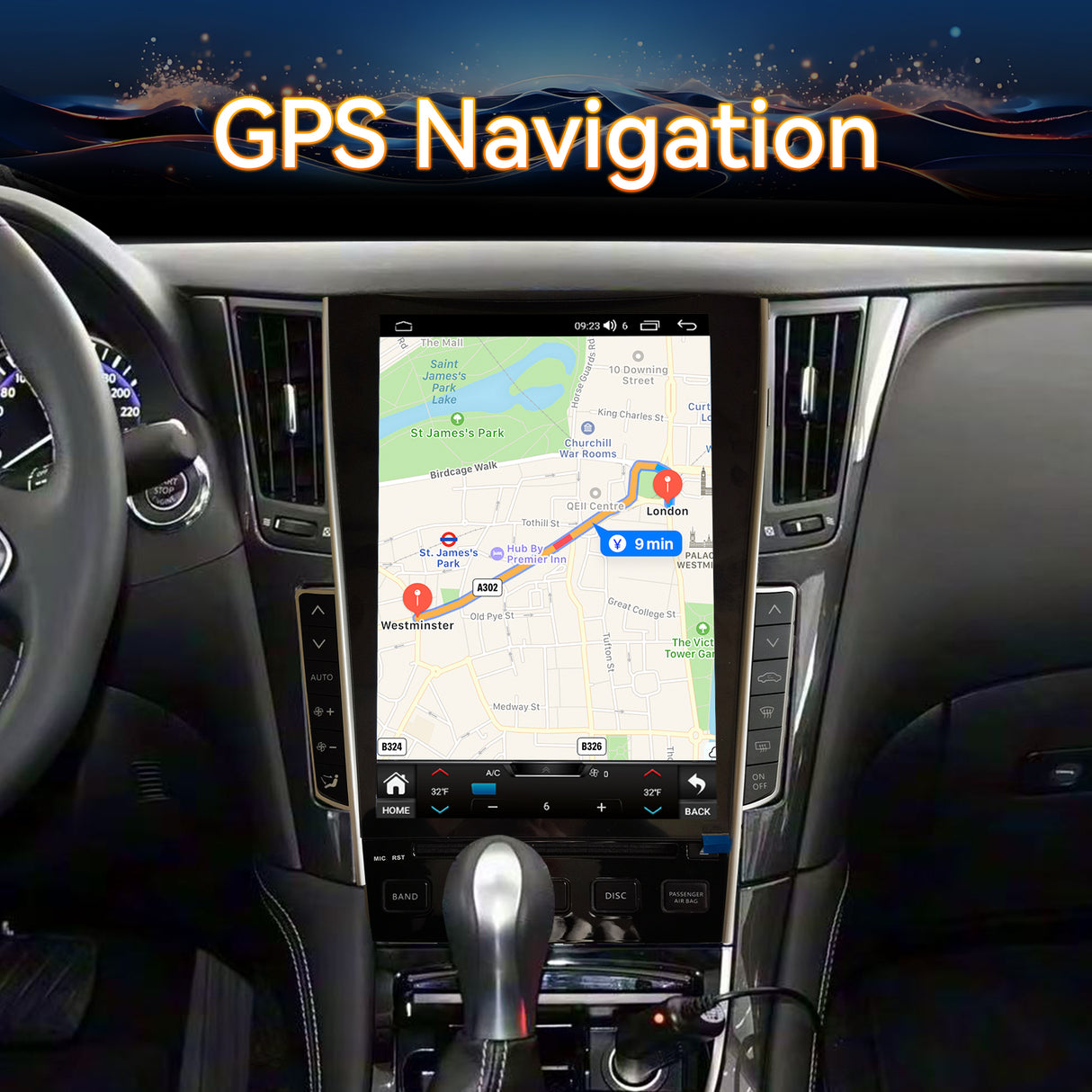 Android 15 Car Stereo Radio Compatible with Infiniti Q50 2015 2016 2017 2018 2019 12.1" Touch Screen Wireless CarPlay & Android Auto DSP 4G LTE 5G WiFi BT GPS Navigation Bluetooth 8core 8+128G