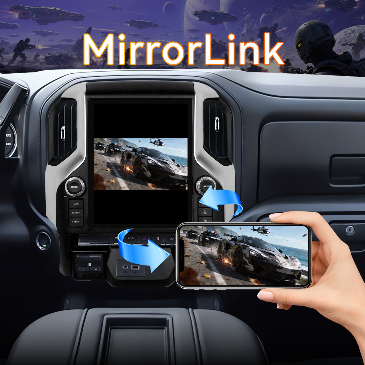 Android 13 Car Radio Compatible with Chevy Silverado 2019-2023 4+64G T-Style Car Stereo Head Unit with Wireless Carplay | Android Auto | GPS Navigation | Bluetooth | FM | AM | SWC 12.1Inch