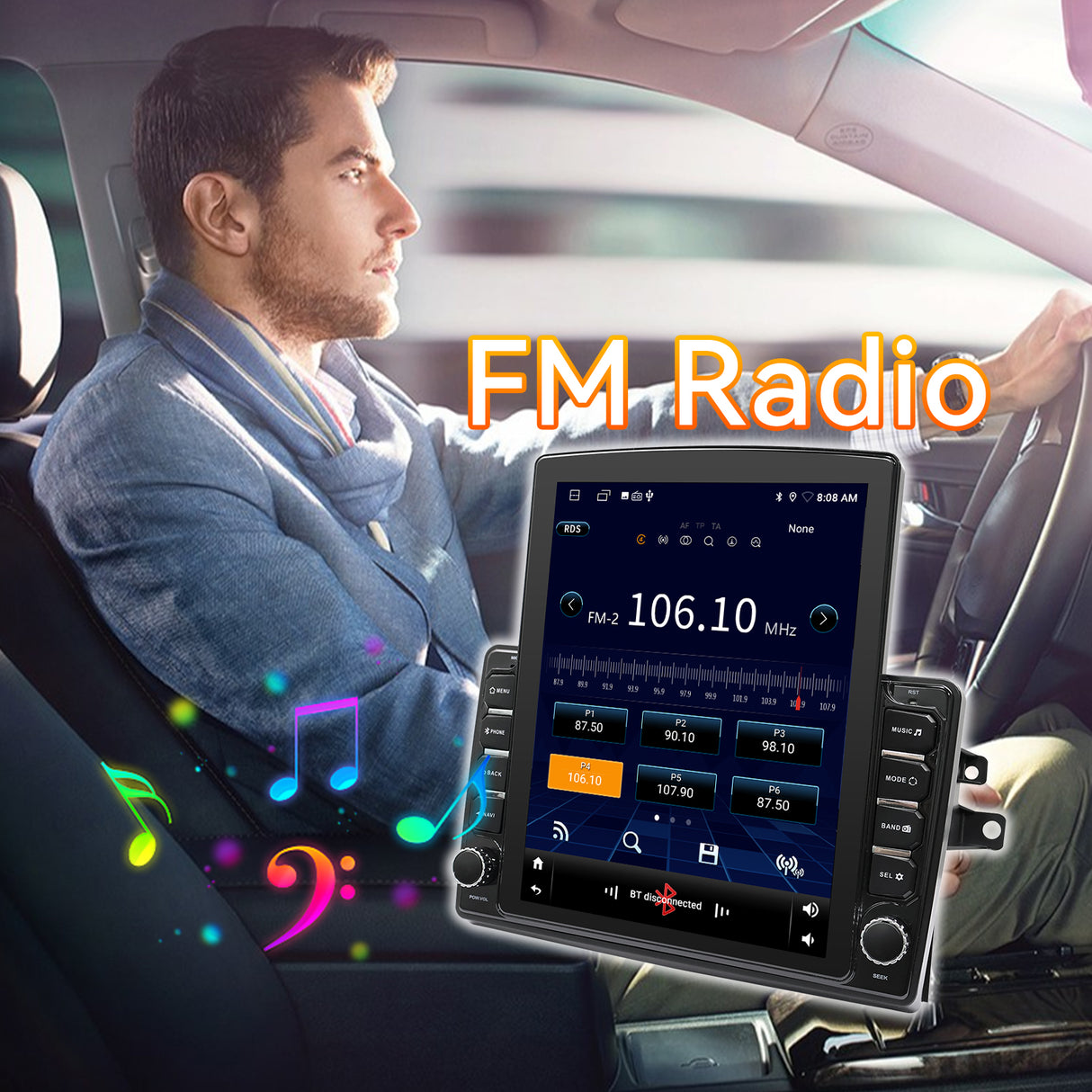 Android 15 Car Radio Stereo Compatible with Toyota Sienna 2004-2010,9.7 Inch Touchscreen,Car Stereo Support Wireless Carplay & Android Auto,Bluetooth/GPS/WiFi/Mirror Link/Backup Camera/SWC/FM