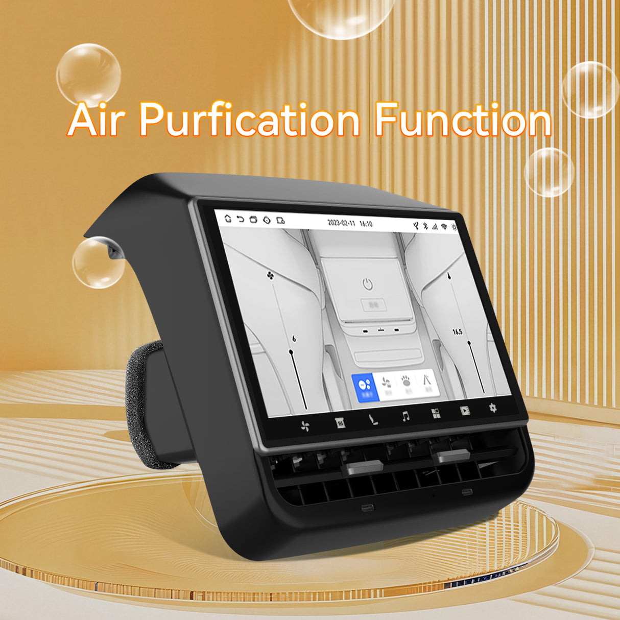 8.66 Inch Rear Display Screen Compatible with Tesla Model 3 19-23&Y19-24, Android 13 Supports HD Movie Watching,4+64G,8-core, Supports seat Adjustment and Rear air Conditioning