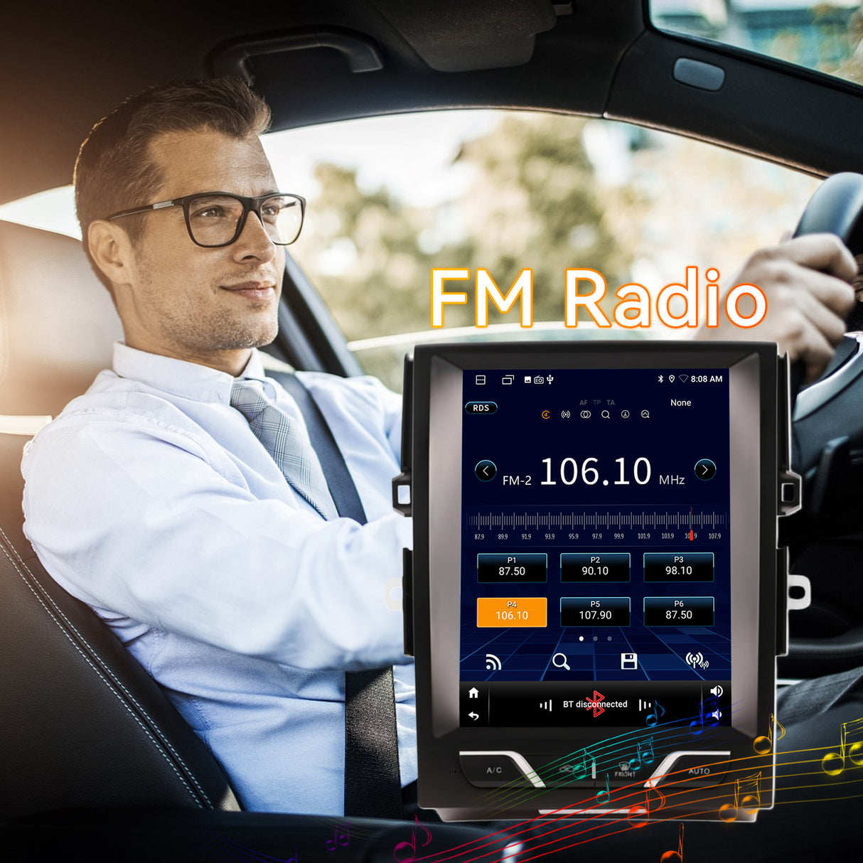 Android 14 Car Stereo Radio Head Unit Compatible with Toyota Reiz 2010-2013 Carplay&Android Auto T-Style Touch Screen with GPS | DSP | Bluetooth | Optical | FM | 4G | WiFi 8+128G 12.1