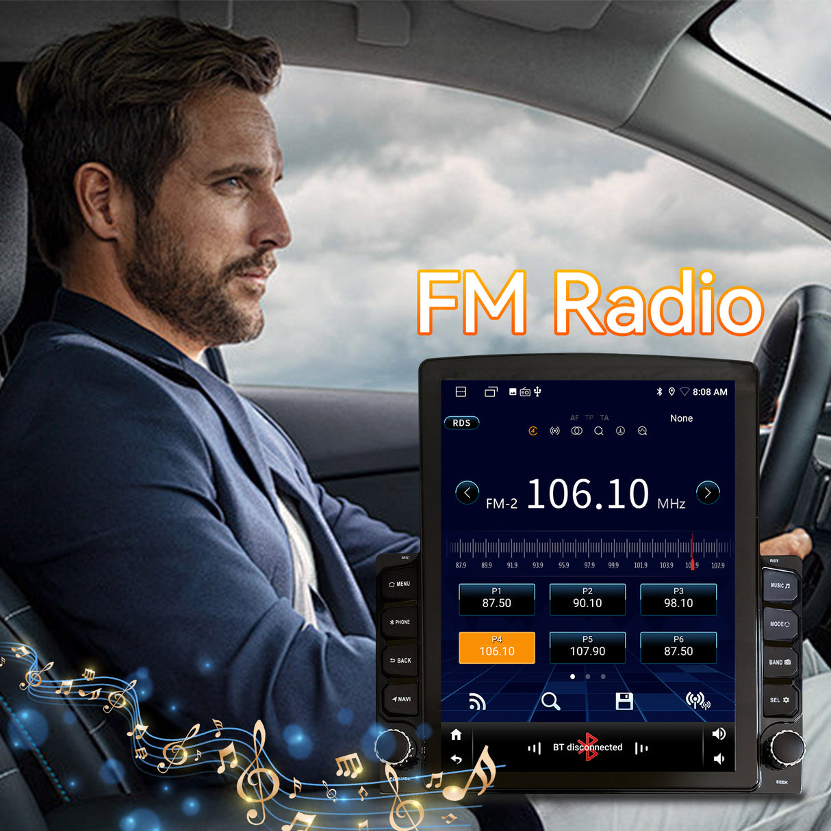 Android 15 Car Stereo Radio Compatible with Toyota Tacoma 2016-2022 with Wireless Carplay & Android Auto,9.7 Inch Touchscreen Car Radio Support Bluetooth,GPS/Wifi/Mirror Link/Backup Camera/SWC