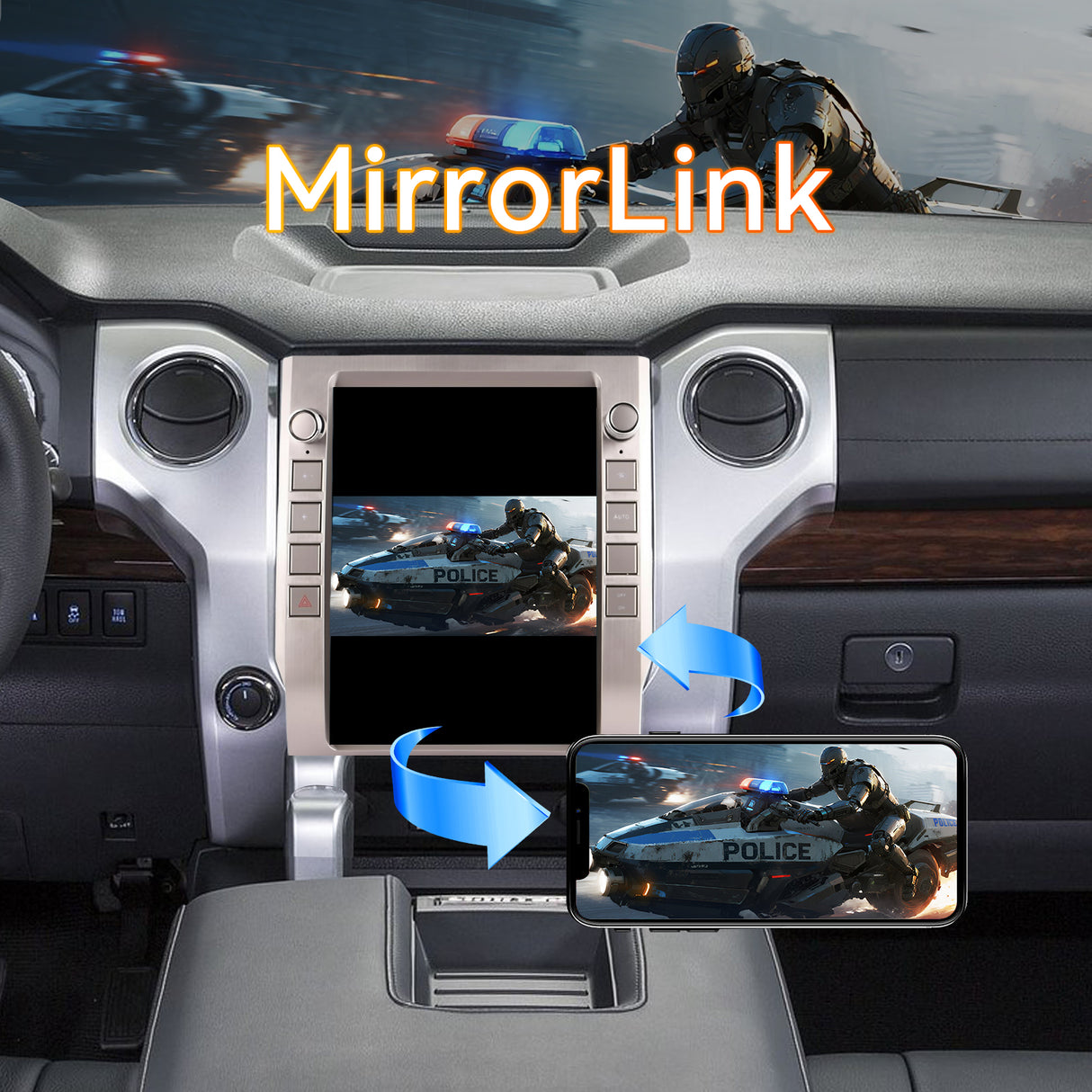 Android 14 Car Stereo Radio Head Unit Compatible with Toyota Tundra 2013-2020 Carplay&Android Auto T-Style Touch Screen with GPS | DSP | Bluetooth | Optical | FM | 4G | WiFi 8+128G 12.1
