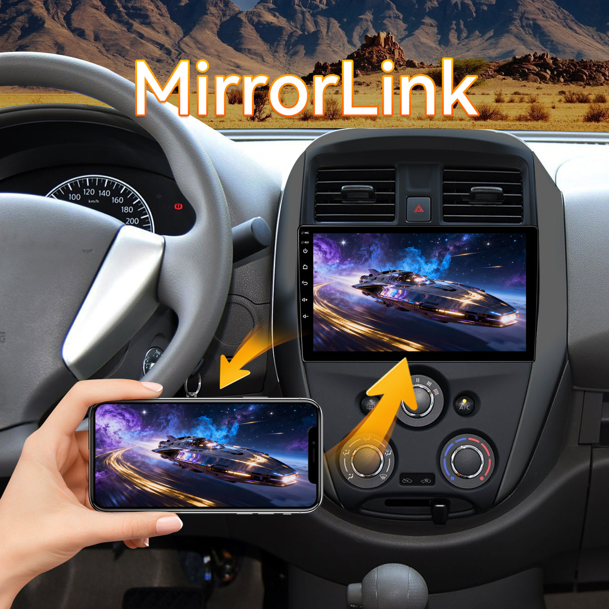 Android 13 Car Stereo Radio Compatible with Nissan Versa Sedan 2015 2016 2017 2018 2019, 4Core+64G ROM, 10" Touchscreen Support Bluetooth/Wireless CarPlay Android Auto/GPS/FM/Mirror Link/Backup Camera