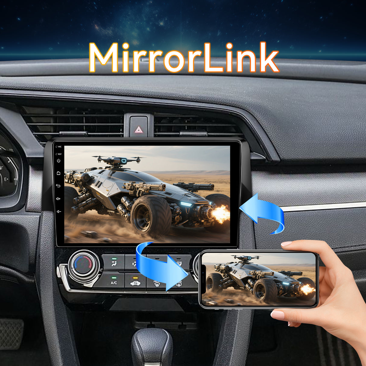 Android 13 Car Stereo Radio Compatible with Honda Civic 2016-2020, 9 Inch Touchscreen Head Unit,Bluetooth |Wifi |FM |Wireless Carplay Android Auto |GPS |Mirrorlink |Backup Camera