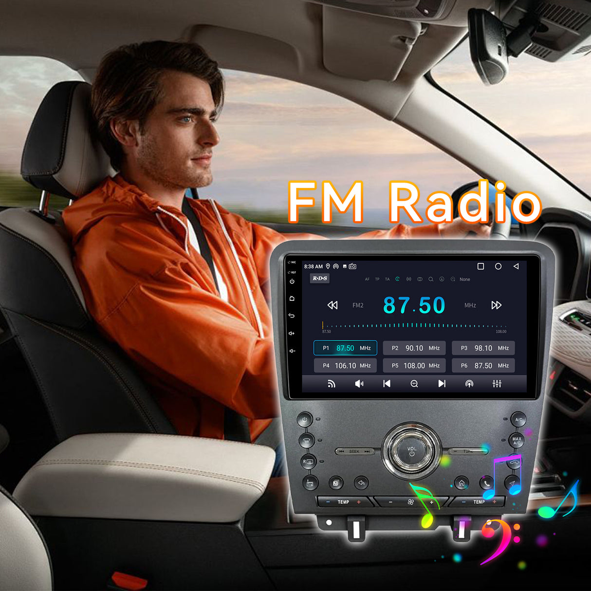 Android 13 Car Stereo Radio Compatible with Ford Mustang 2010 2011 2012 2013 2014, 10 Inch Touchscreen Support Wireless CarPlay Android Auto/GPS/WiFi/Bluetooth/Mirror Link/Backup Camera