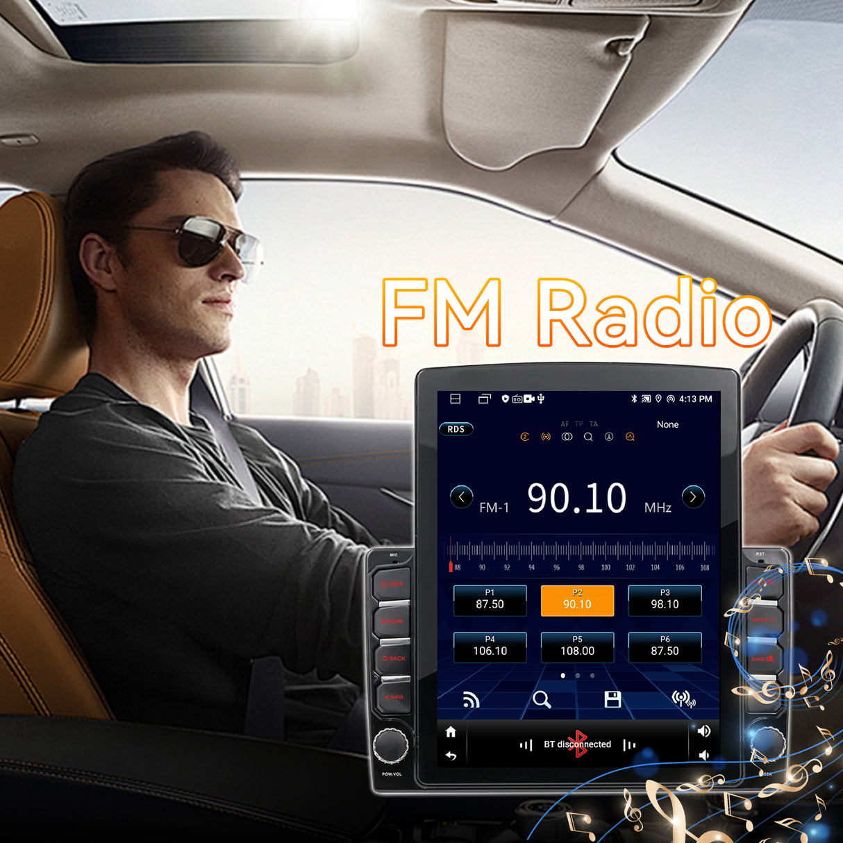 Android 14 Car Stereo Radio Compatible with Toyota Tundra 2014-2021, 9.7 Inch Touchscreen Support Bluetooth/Wireless CarPlay Android Auto/GPS/WiFi/Mirror Link/Backup Camera