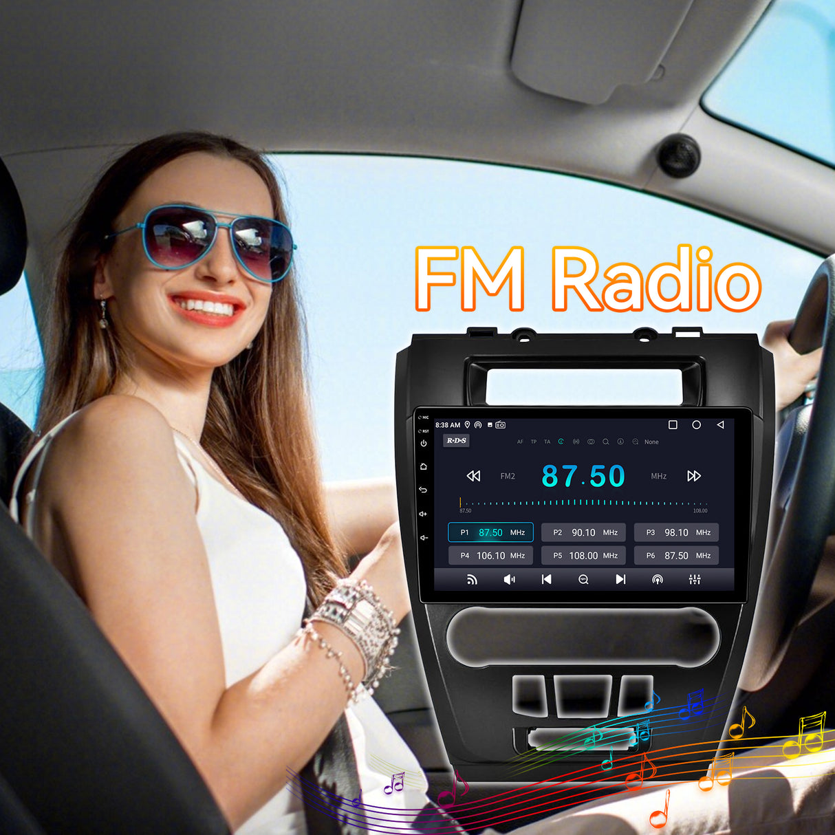 Android 13 Car Stereo Radio Compatible with Ford Fusion 2009 2010 2011 2012, 10.1 Inch Touch Screen Support Bluetooth/Wireless CarPlay Andriod Auto/GPS/WiFi/Mirror Link/Backup Camera