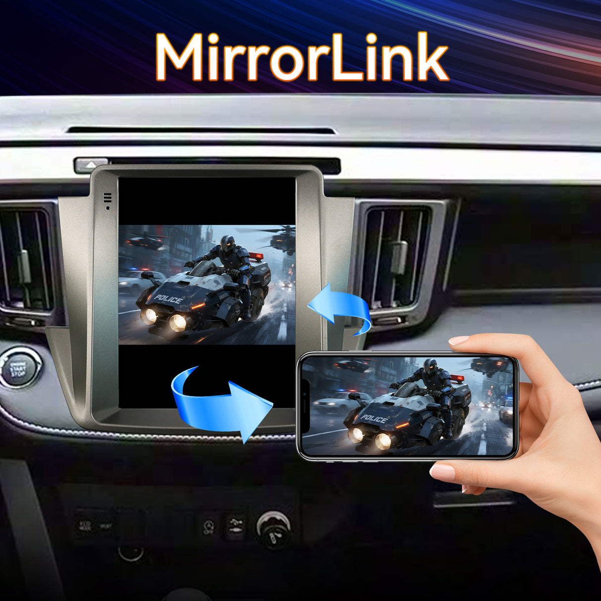 Android 13 Car Stereo Radio Compatible with Toyota RAV4 2013 2014 2015 2016 2017 2018,  Head Unit,IPS Touch Screen/Wifi/Bluetooth/Wireless Carplay Android Auto/GPS/Mirror Link/AHD Rear Camera(9.7 Inch)