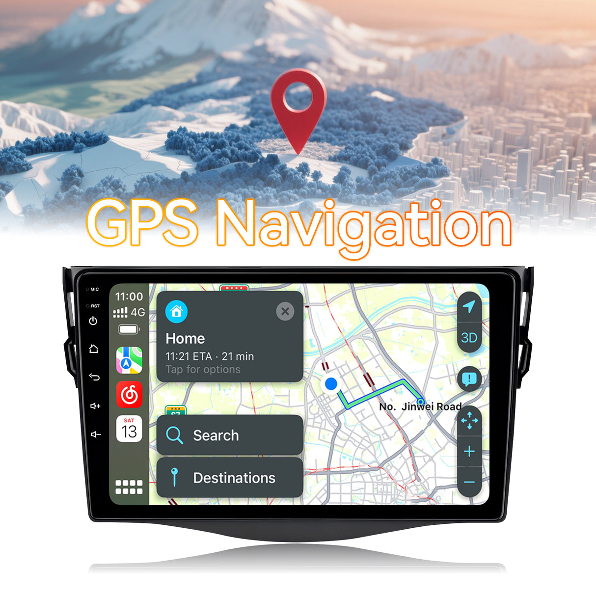 Android 13 Car Stereo Radio Compatible with Toyota RAV4 2006-2011,9 Inch Touchscreen Head Unit,Bluetooth |Wifi |FM |Wireless Carplay Android Auto |GPS |Mirrorlink |Backup Camera