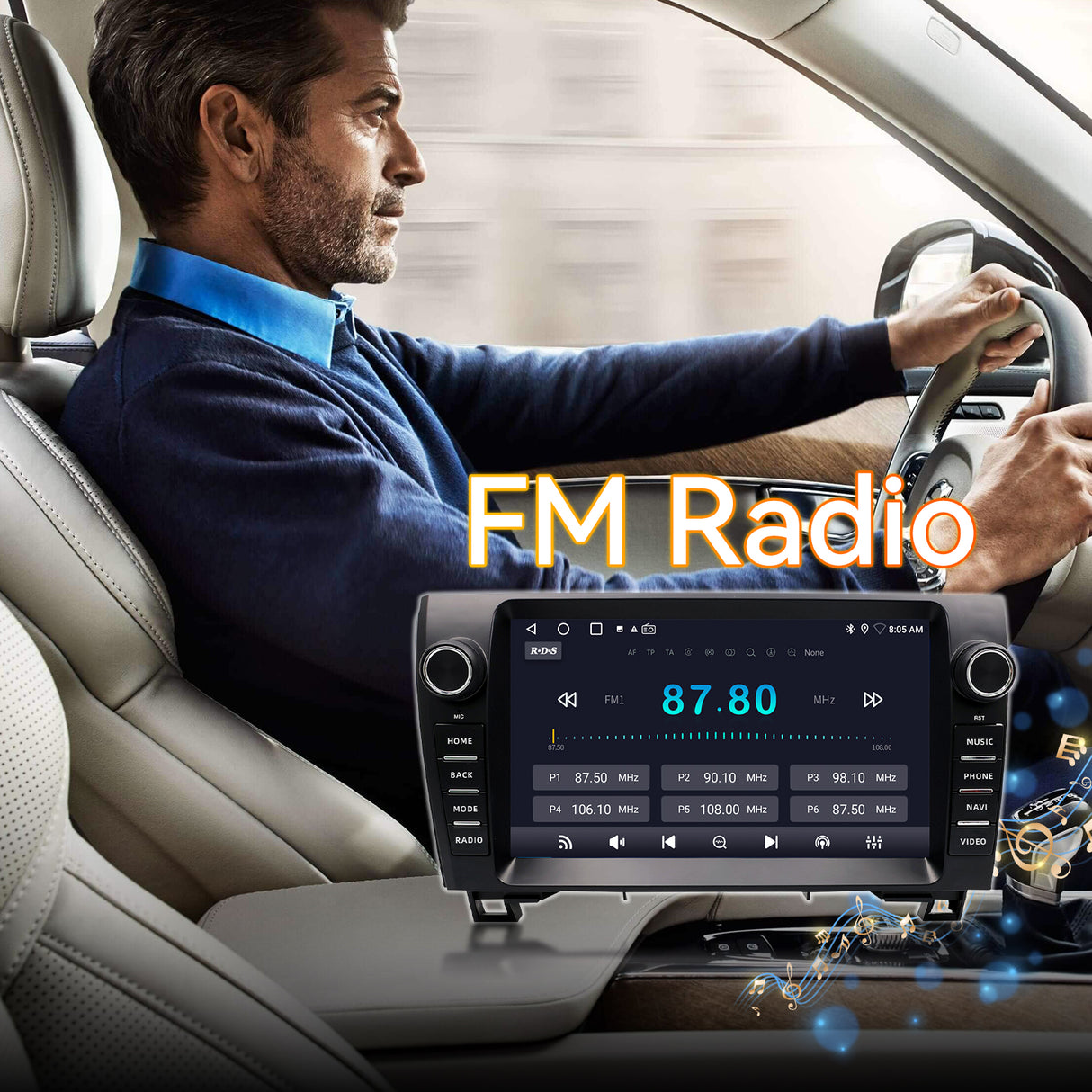 Android 13 Car Stereo Radio Compatible with Toyota Tundra 2006-2013 Sequoia 2013-2019, 4GB+64GB, 9" Touchscreen Support Wireless Carplay Android Auto, Bluetooth/GPS/WiFi/Mirror Link/SWC/Backup Camera