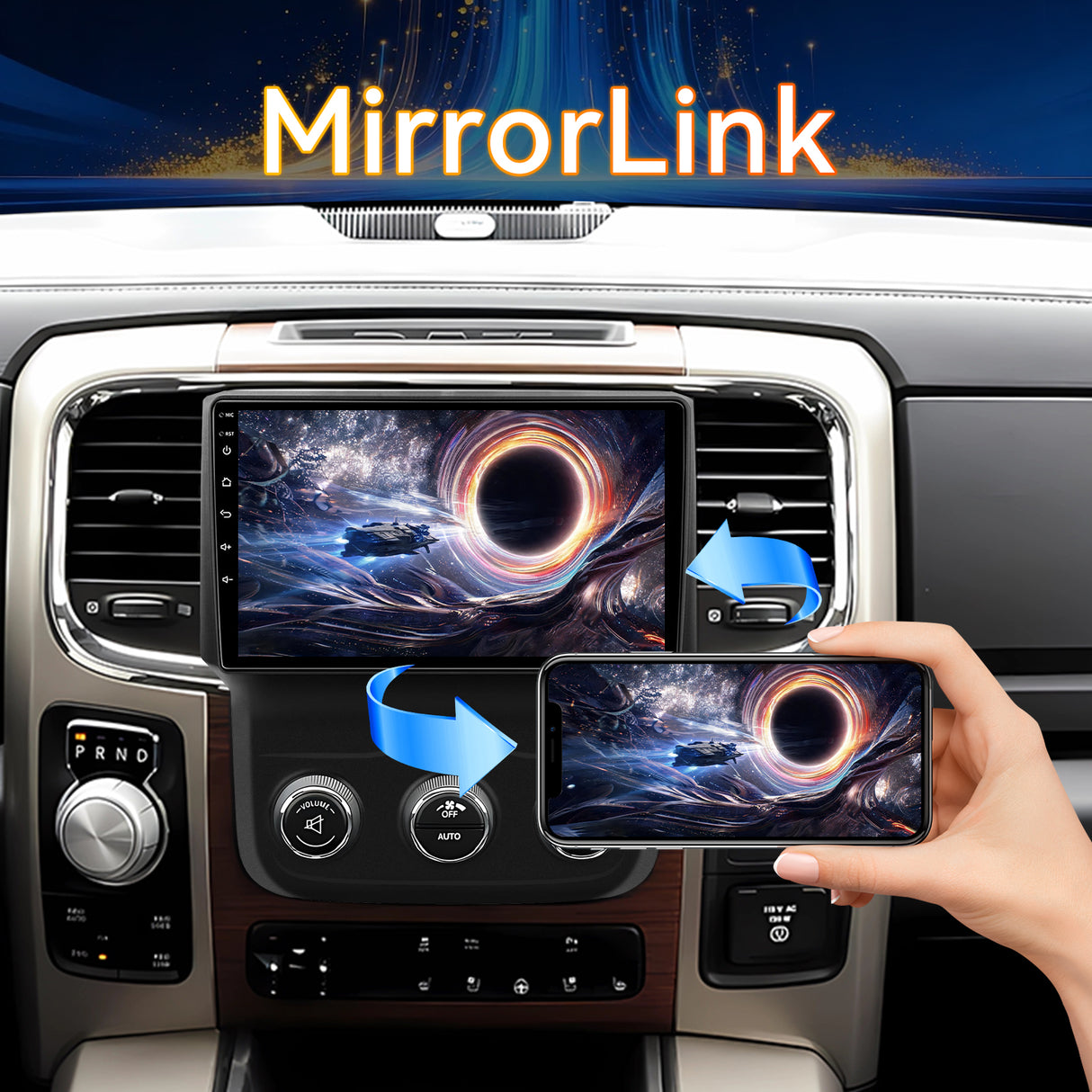 Android 13 Car Stereo Radio Compatible with Dodge Ram 1500/2500/3500 2013-2018, 9 Inch Touchscreen Head Unit,Bluetooth |Wifi |FM |Wireless Carplay Android Auto |GPS |Mirrorlink |Backup Camera