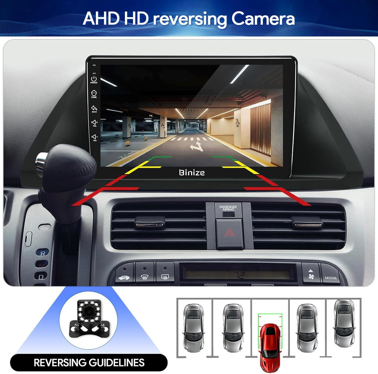 Android 13 Car Stereo Radio Compatible with Honda Odyssey 2011 2012 2013 2014 2015 2016 2017 with Wireless Carplay Android Auto, Car Radio with Bluetooth/WiFi/ USB/Backup Camera