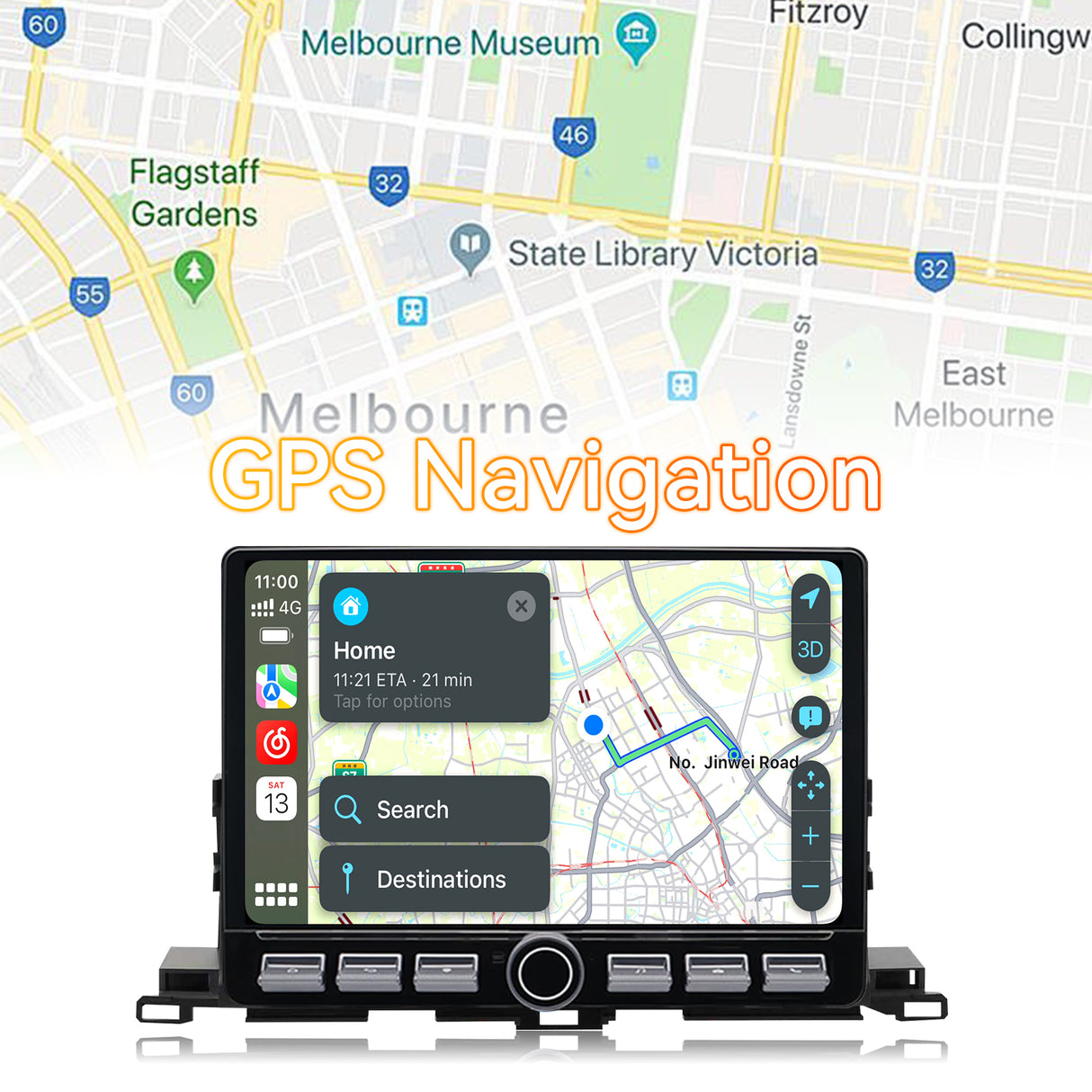 Android 13 Car Stereo Radio Compatible with Toyota Highlander 2015-2018, 10 Inch Touchscreen Head Unit,Bluetoot h|Wifi |FM  |Wireless Carplay Android Auto |GPS |Mirrorlink |Backup Camera