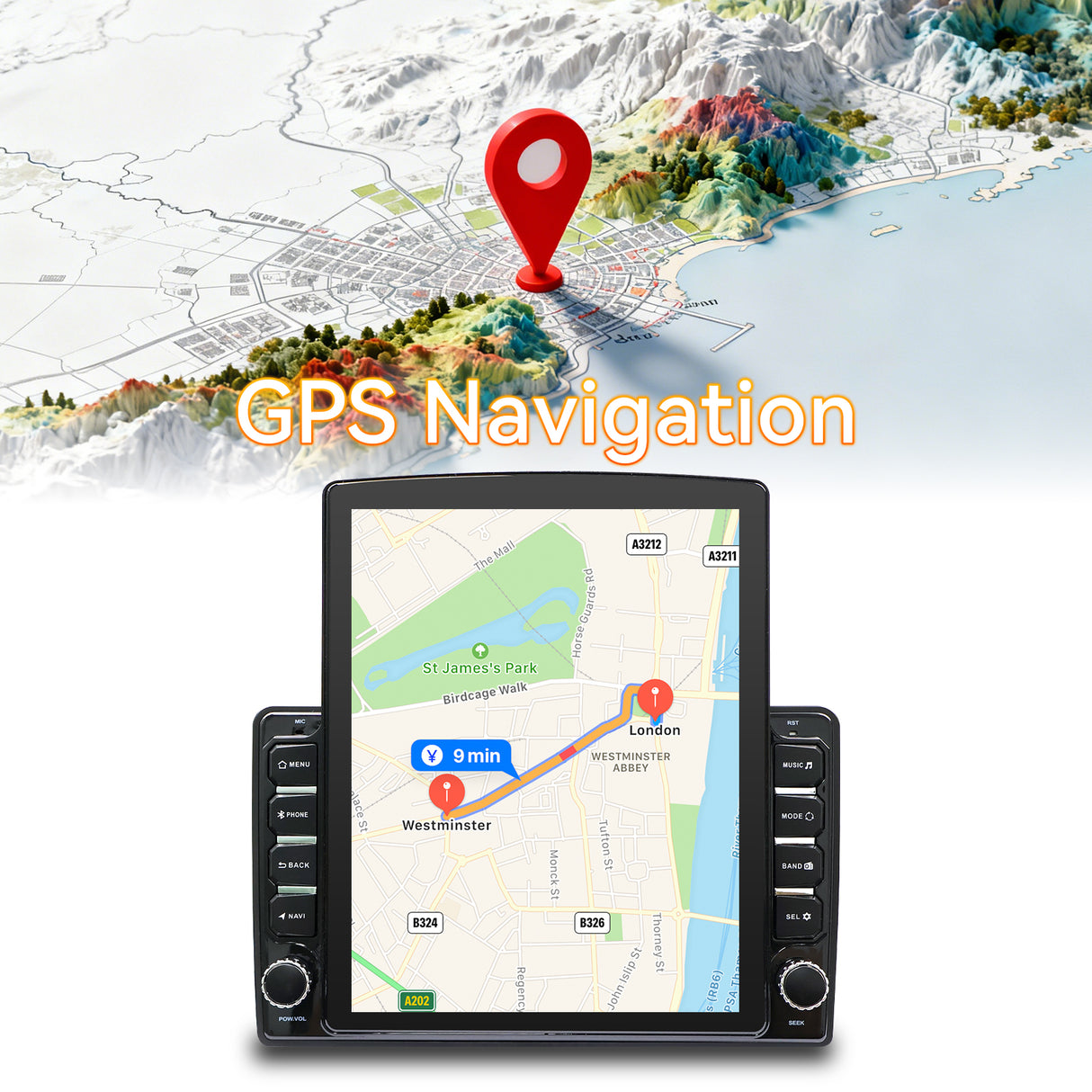 Android 13 Car Stereo Radio Compatible with F150 2004 2005 2006 2007 2008, 4GB+64GB, 9.7 Inch Touchscreen Support Wireless CarPlay Android Auto, Bluetooth/FM/GPS/WiFi/SWC/Backup Camera